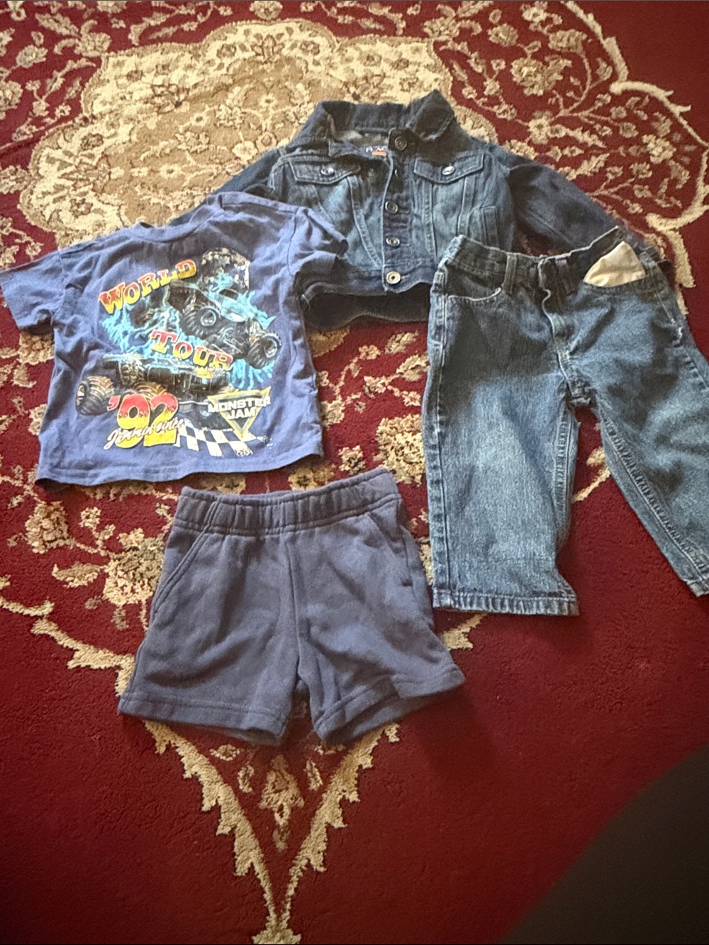 The Children's Place Blue Denim Jacket and Shorts Set